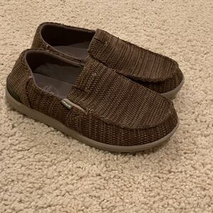 Sanuk Men's Brown Woven Slip-On Loafers